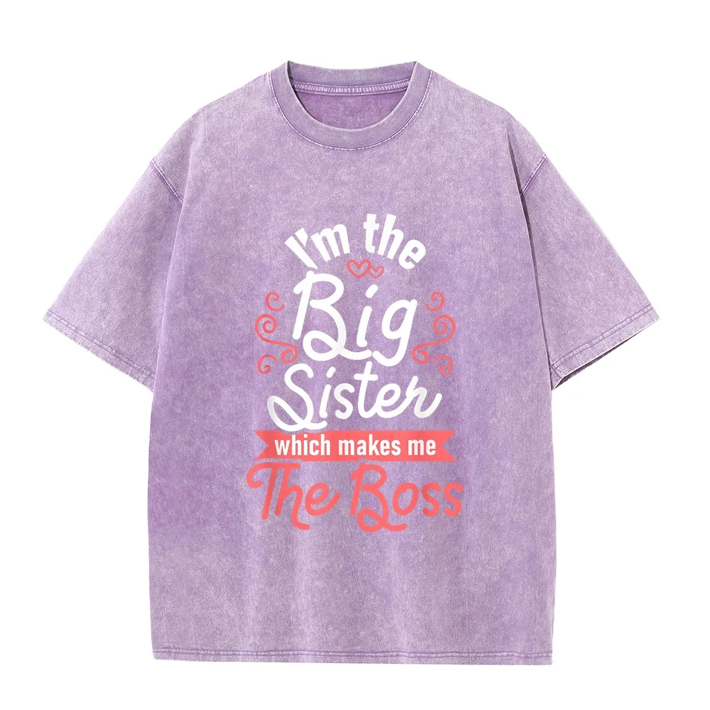 Man Size Short Sleeve T Shirt I'm The Big Sister Boss Kids Adults Sisters Sibling T-Shirt Y2k Clothes Luxury Brands High Quality