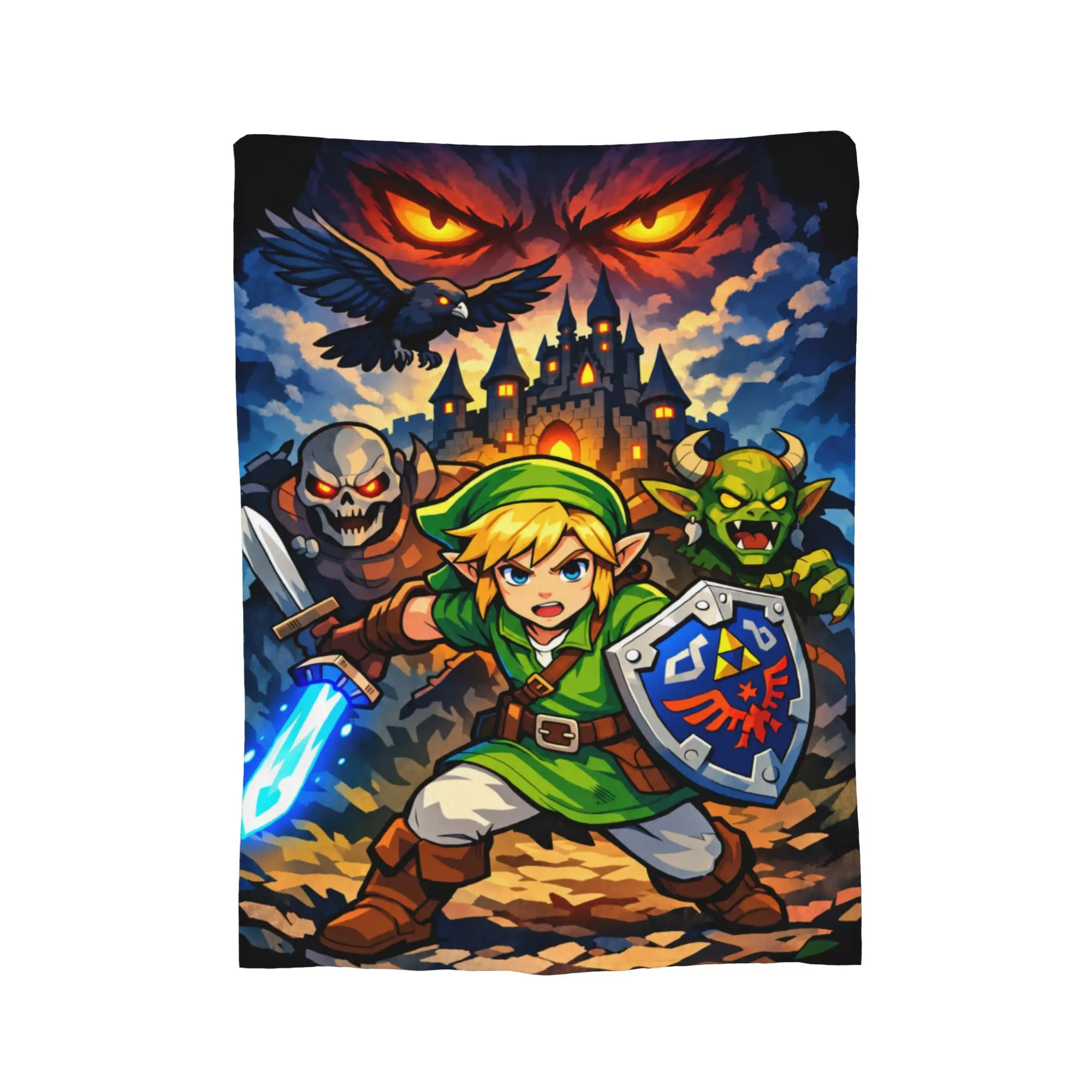 Z-Zeldas Link Battle Portrait Blanket Quality Super Warm  Throw Blanket Winter Boy Girl Couch Bed Graphic Bedspread