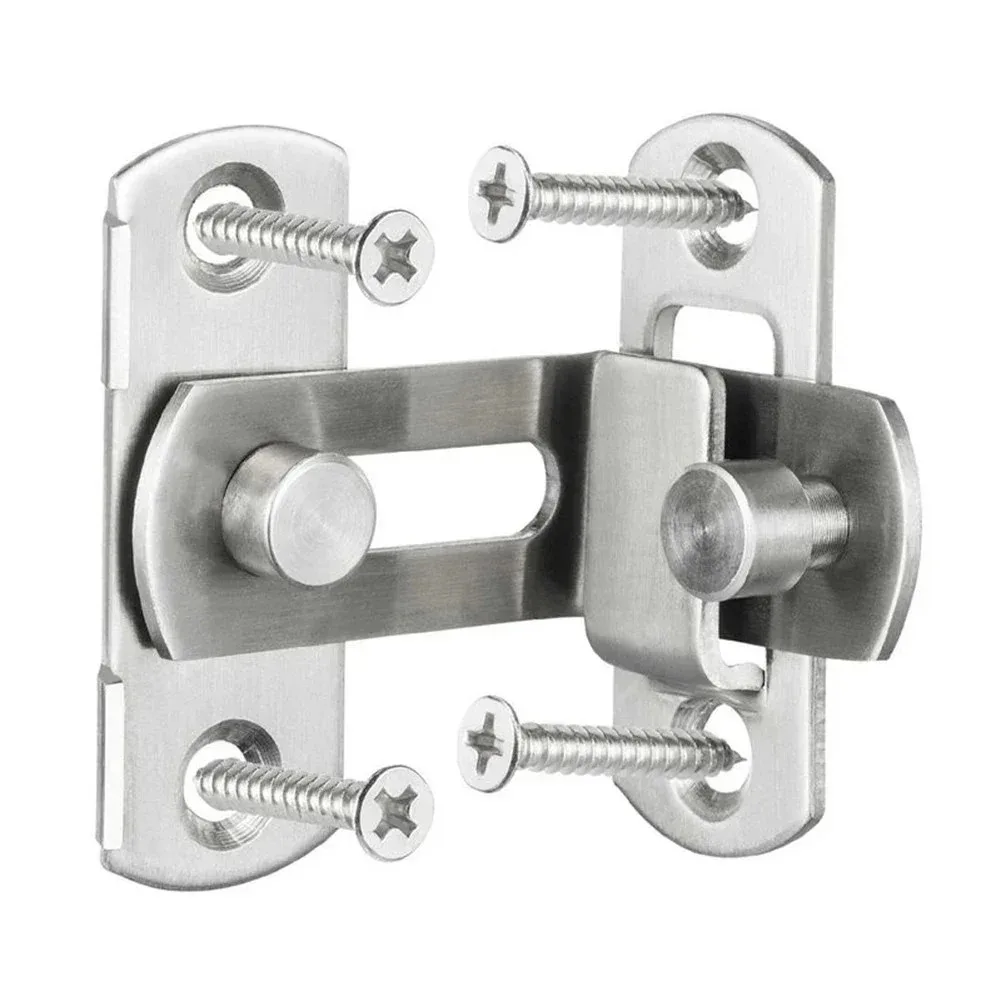 Door Lock Guard Latch Bolt 90 Degree Stainless Steel Toggle Latch Sliding Barn Door Lock Wine Cabinet Closet Right Angle Lock