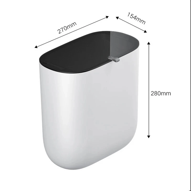 Self-adhesive Hook Floor Stand Trash Can for Kitchen, Home Waste Bin, Bathroom Recycling Garbage Dustbin, Cleaning Tools