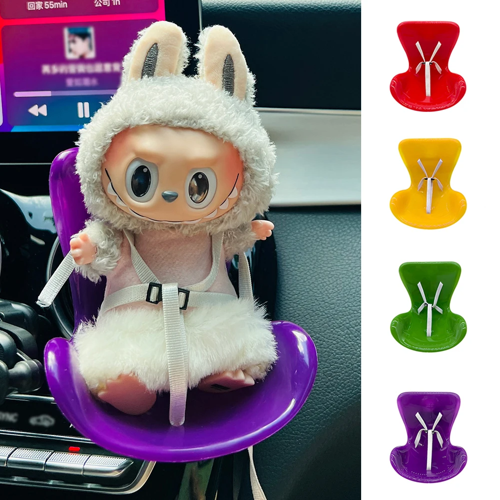 For Labubu Car Doll Safety Seat Kawaii Ob11 Doll Seat Car Air Aromatreatment Decoration Cute Car Decoration Dolls Accessories