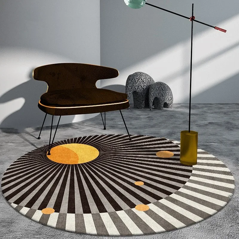 Vikama circular llight luxury office computer gaming swivel chair non-slip mat dirty study stool under the mat Crystal Velvet