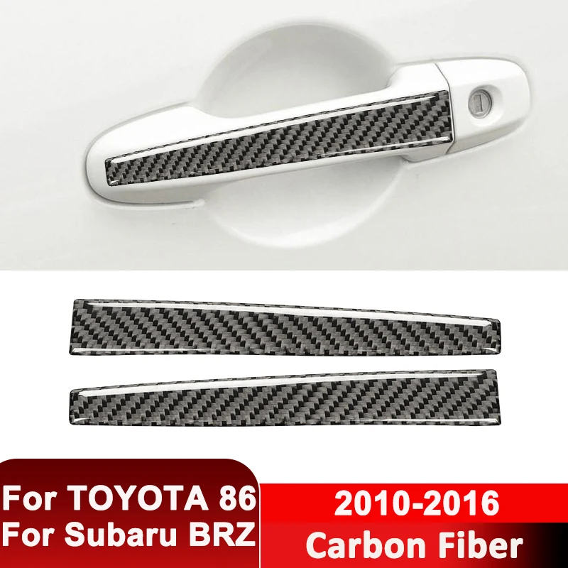 

For TOYOTA 86 For Subaru BRZ 2010-2016 Carbon Fiber Car Outer Door Pull Handle Trim Strips Decorative Sticker Exterior Parts