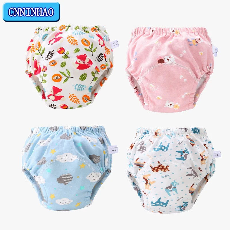 6 Layer Waterproof Reusable Baby Cotton Training Pants Infant Shorts Underwear Cloth Diaper Nappies Child Panties Nappy Changing