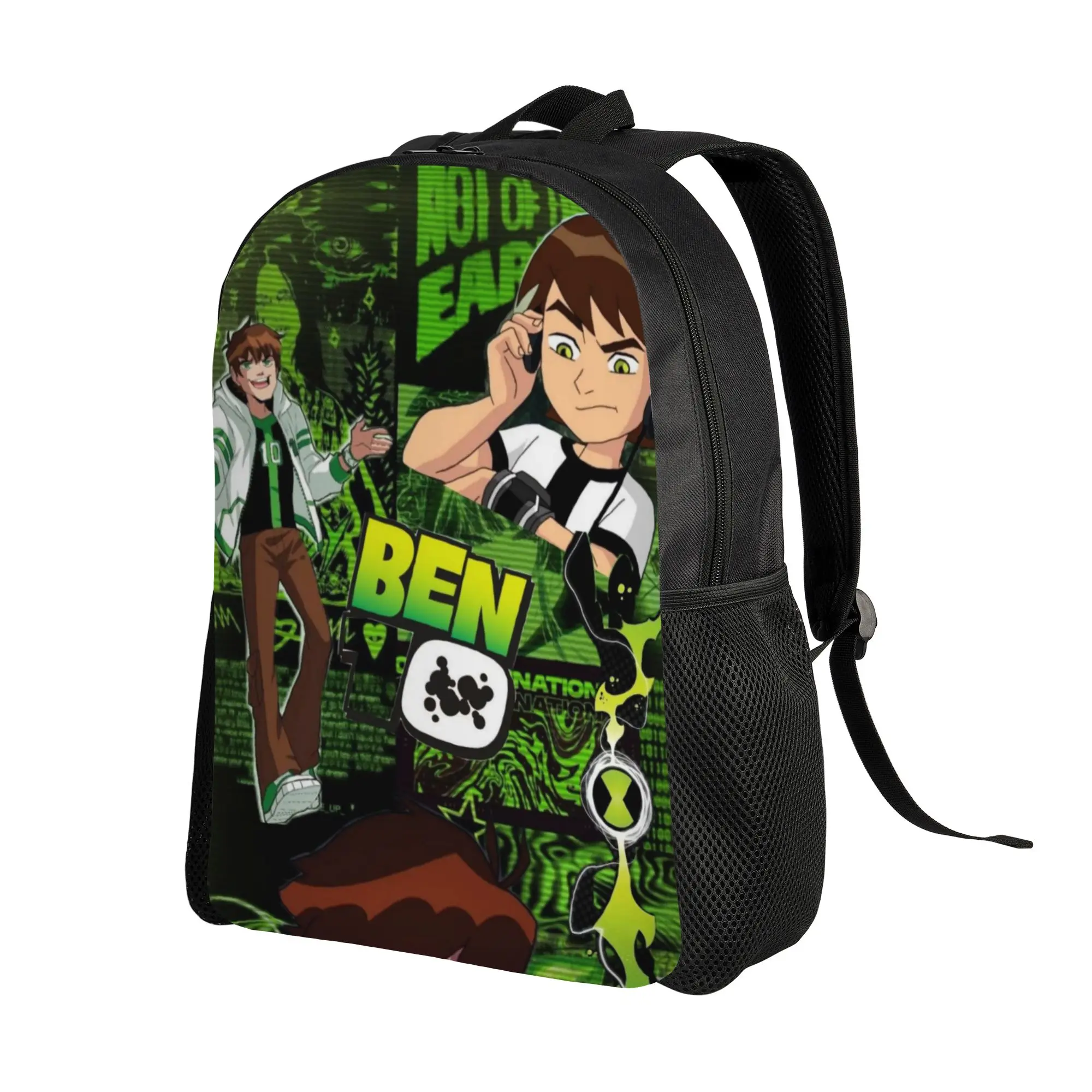 Back to school season Fashionable Teen Superhero Boy Brown Hair Green Eyes Watch Daypack  Girl Boy Backpack