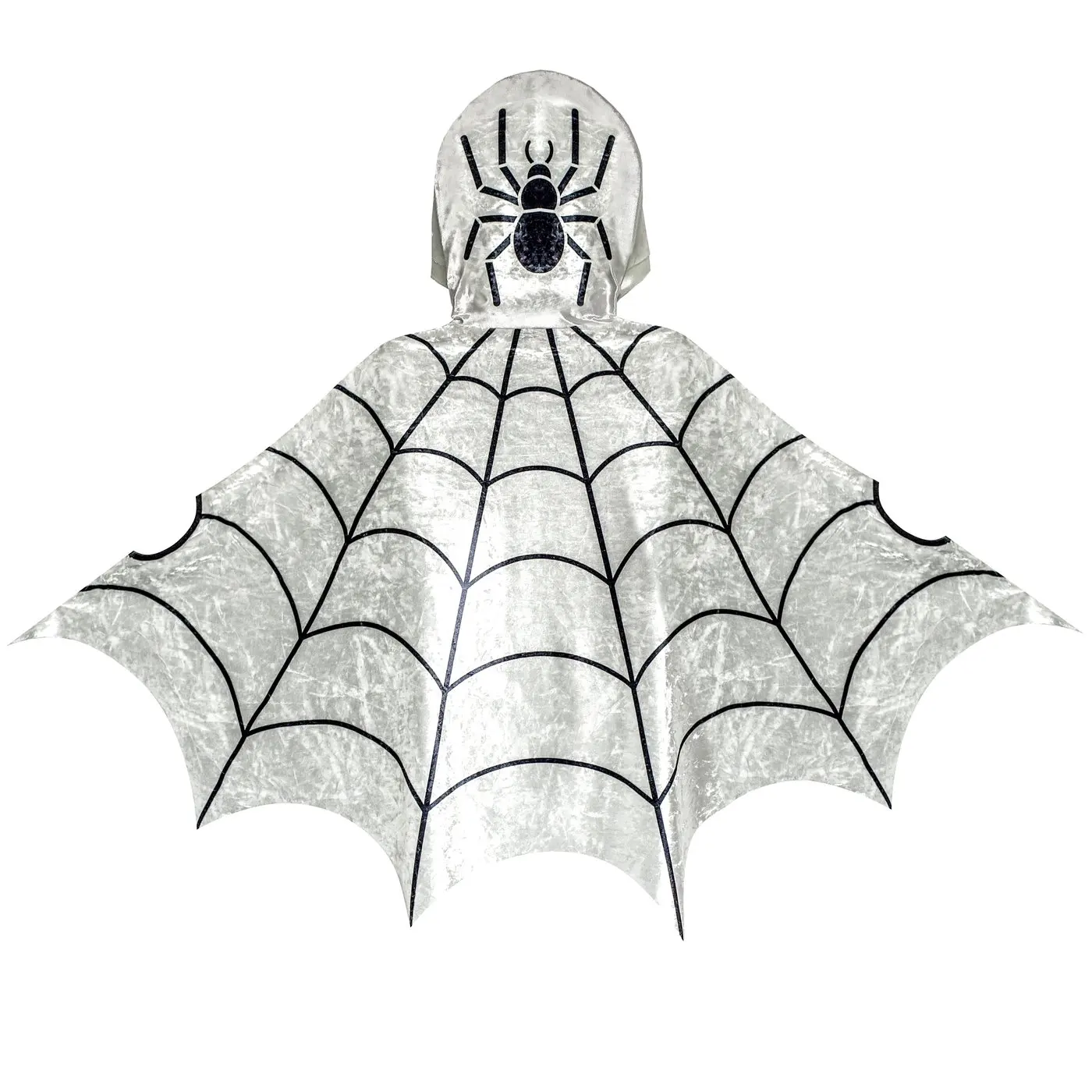 Halloween Cape Velvet Hooded Cloak Spider Costumes Cosplay