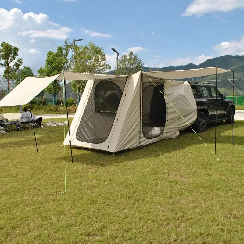 

Outdoor Car Rear Extension Rear Tent, PU4000 210D silver coated Oxford cloth, minivan camping, SUV taiate