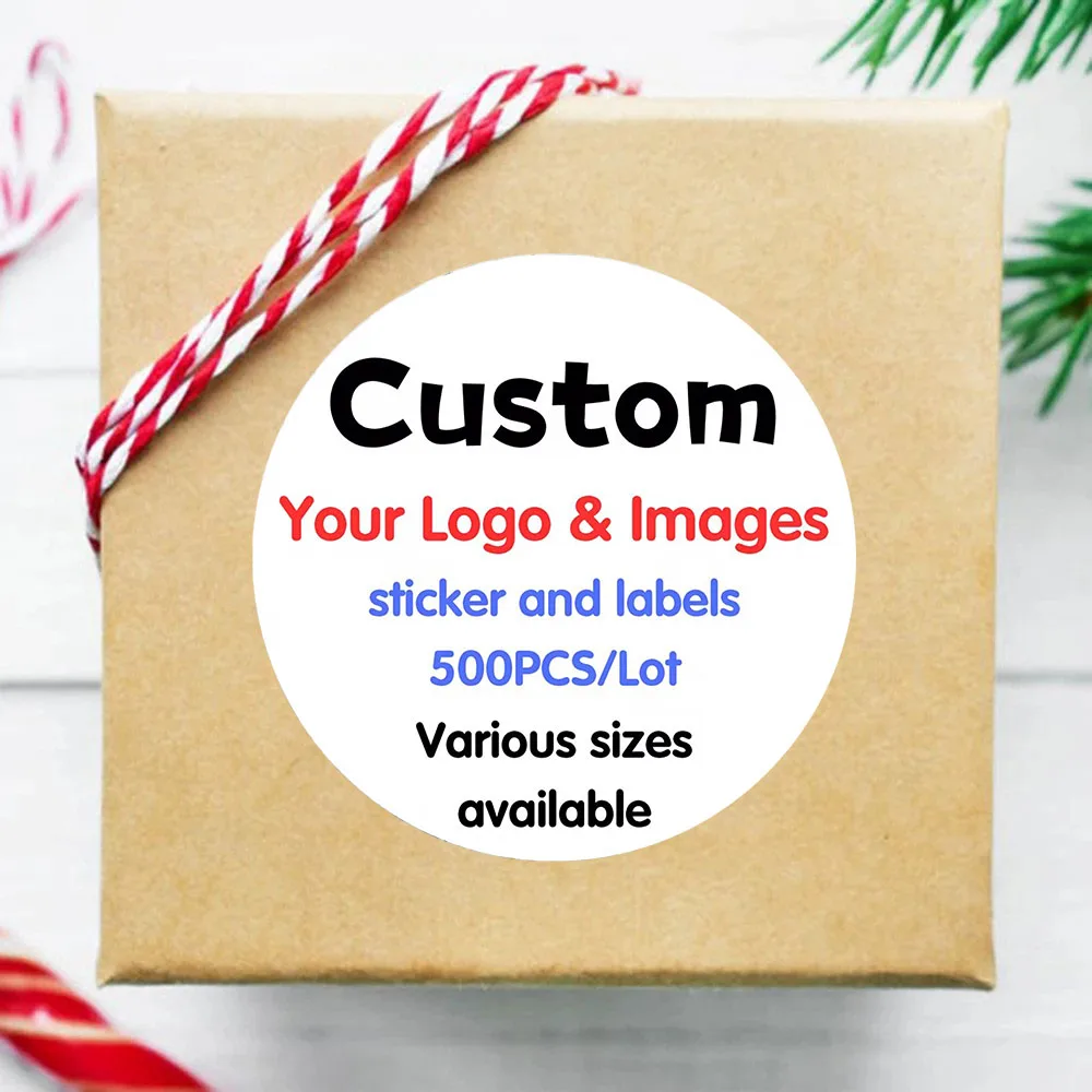 500 adesivos personalizados personalizados, perfeitos para cenários de promoção comercial (uma escolha ideal para festas e embrulho de presente).