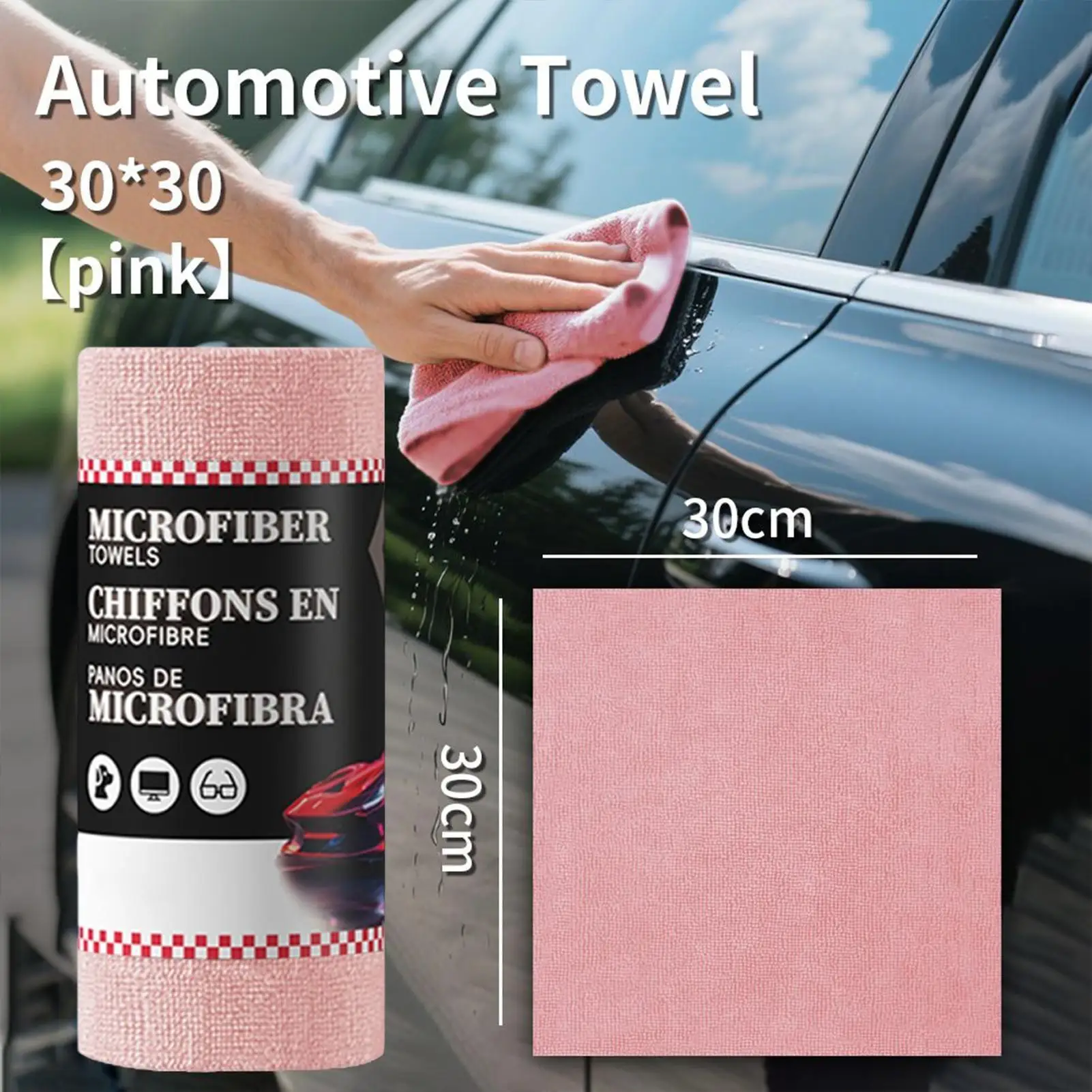 

Полотенца из микрофибры для автомобилей, 30 шт., тряпка для детализации стекла, впитывающая ткань для полировки зеркала на лобовом стекле для кухни, ванной комнаты