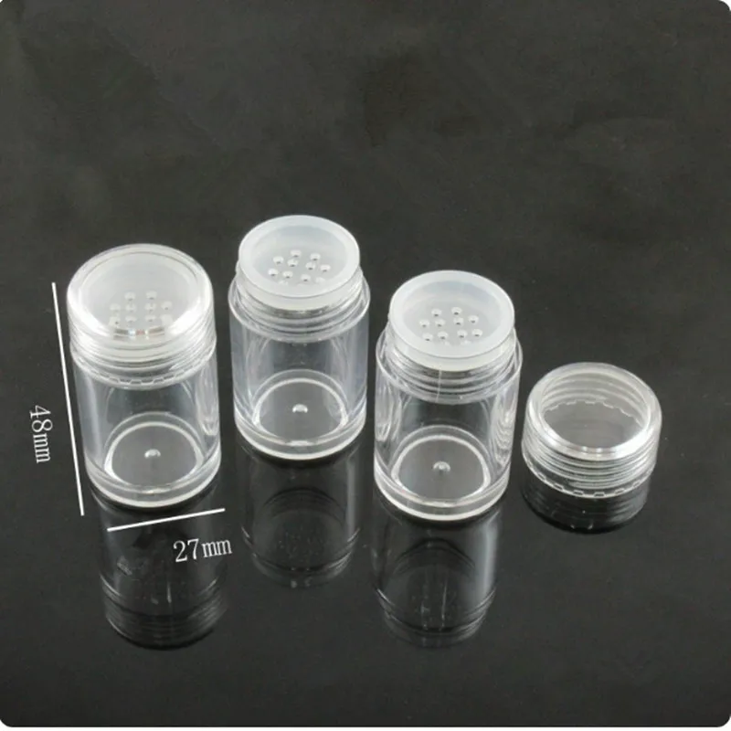 ขวดแป้งฝุ่นแบบเติมได้ 50/100 ชิ้น พร้อมรู 1/3/12 รู ขวดใส่ผงสำหรับทำเล็บ พร้อมตะแกรงกรอง  ภาชนะใส่ผงกลิตเตอร์สำหรับทำเล็บ