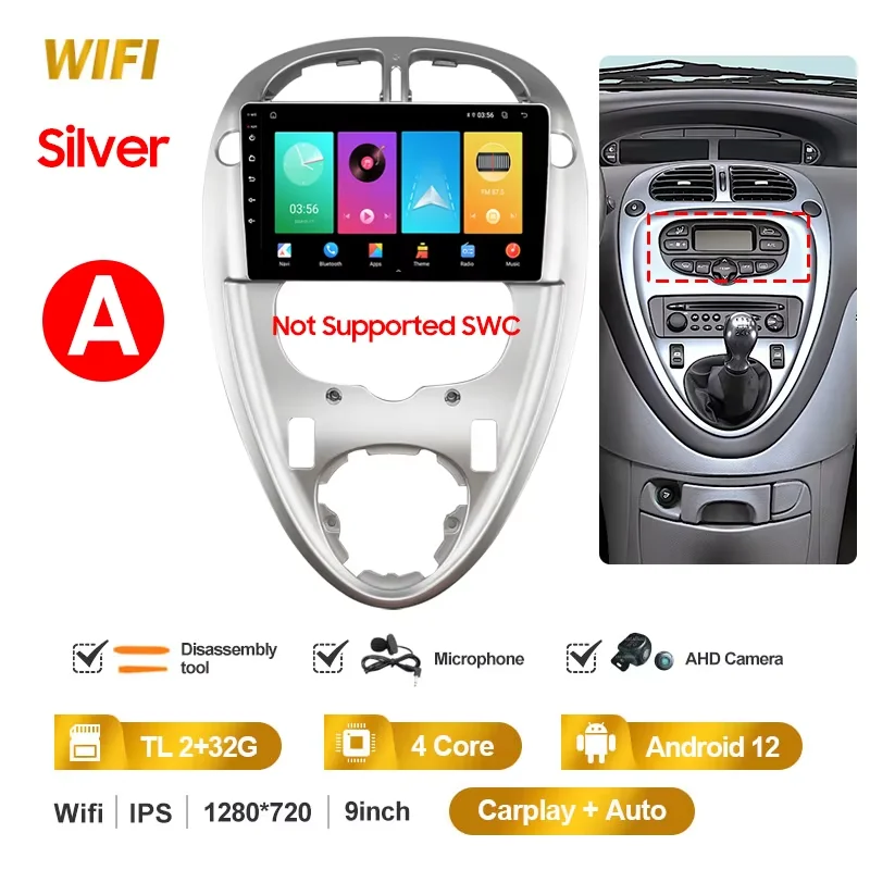 QSZN 2 Din Autoradio Voor Citroen Xsara Picasso 1999-2010 WiFi + 4G Multimedia Video Player Stereo GPS Navigatie Draadloze Carplay