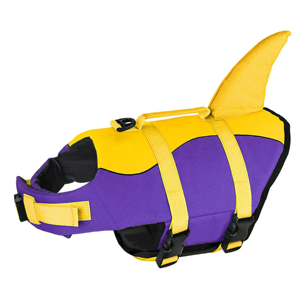 Dog Life Jacket Shark Ripstop Dog Life Vests for Swimming Boating Buoyancy Rescue Handle Pet Flotation Vest for Big Cat and  Dog