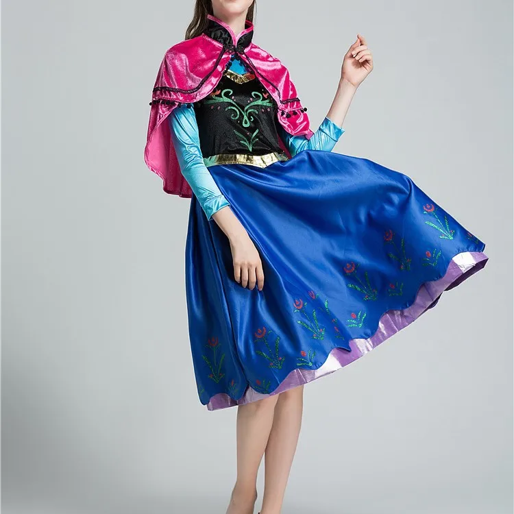 Arendelle Prinzessin Anna Cosplay Kostüm für Erwachsene Frauen Halloween Eiskönigin Anna Prinzessin Uniform Faschingskostüm