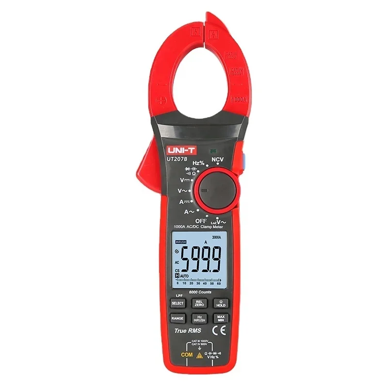 UNI-T  UT207B True RMS Digital Clamp Meter AC DC Current 1000A 1000V  LPF 6000 Count Backlight Flashlight Multimetro Tester