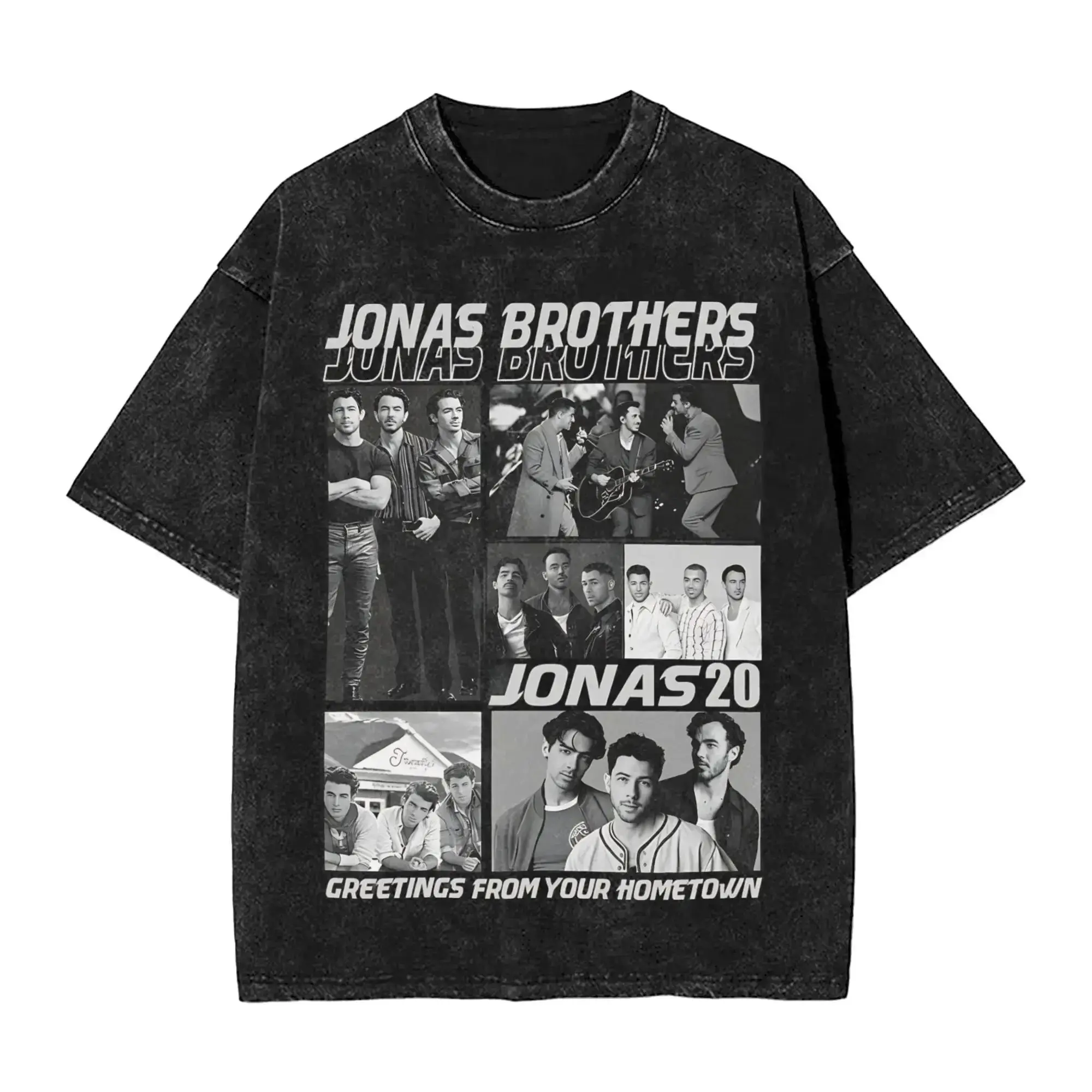 Vintage Washed Fashion Y2k Kleidung Joe J. Onas Brothers 20th Anniversary Jonas T-Shirt Sommer Casual Loose Streetwear Unisex – Detail 6
