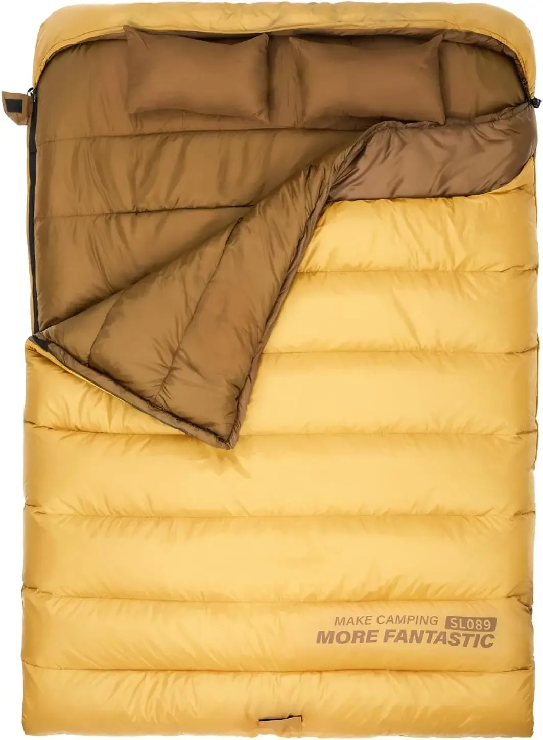 Double Sleepinag Bag for Adults Two Person Queen Size Camping Sleeping Bag for All Season Backpacking Hiking Cold Weather