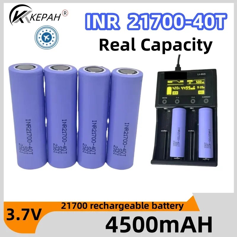 INR21700-40T Battery Rechargeable Battery 3.7V 4000mAh 50A Power Li-ion High Discharge Batteries for Electrical Toolsr