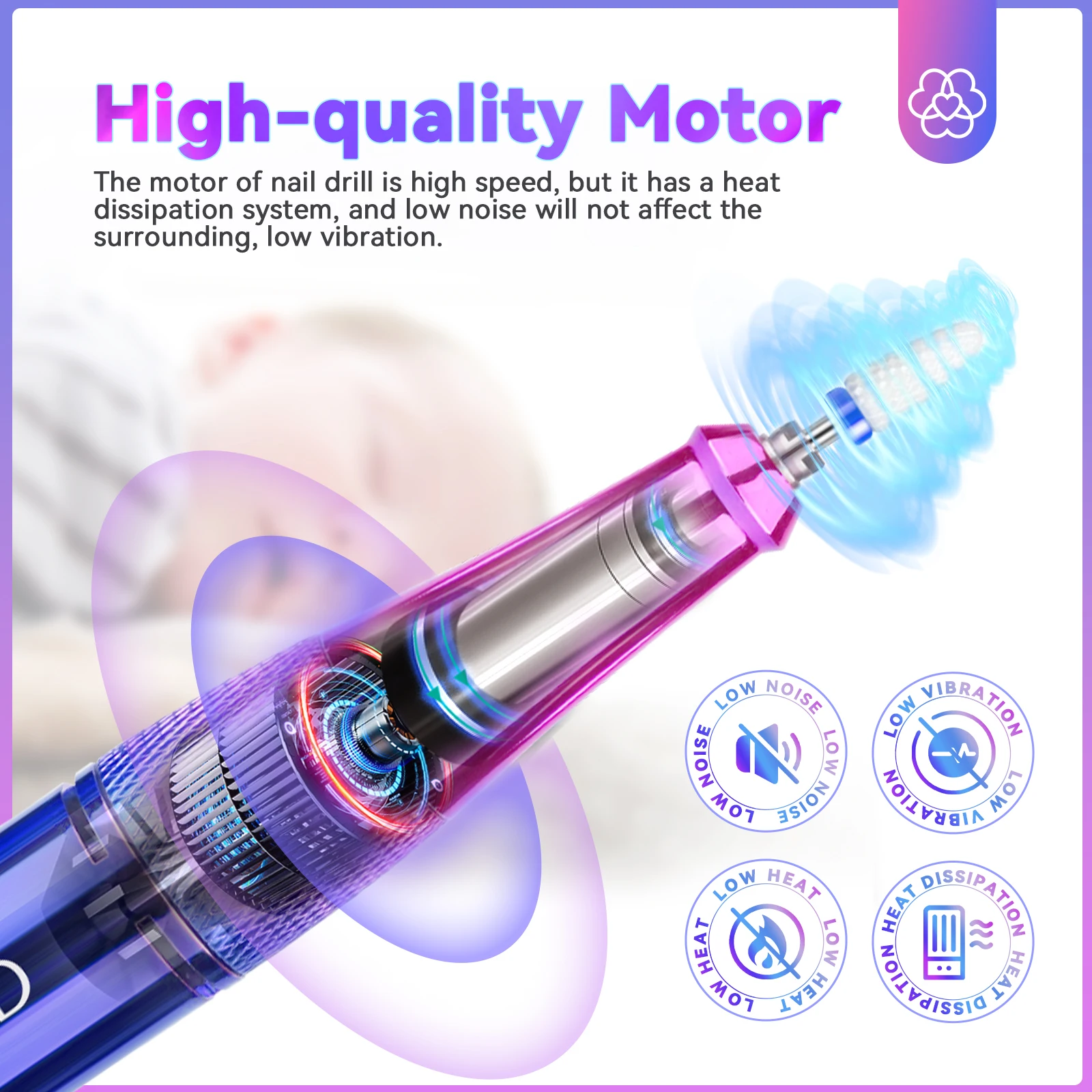 SAVILAND 전문 전기 네일 드릴 키트 35000RPM 충전식 네일 드릴 머신 네일 살롱을위한 저소음 네일 샌더 파일