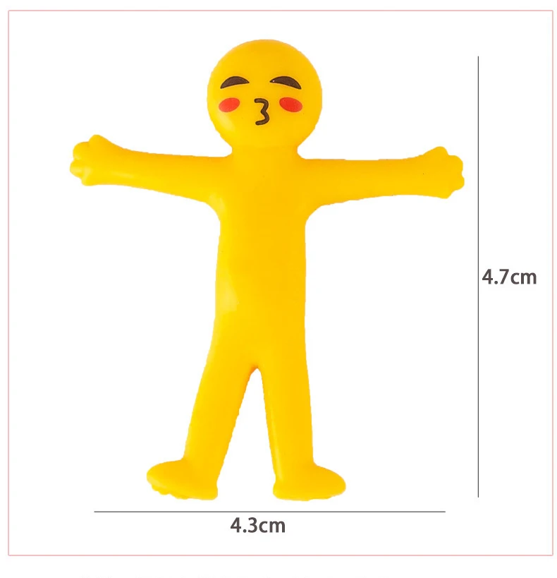 Dehnbarer Gelber Mann Fidget Toy TPR Dehnbares Quetschspielzeug Stressabbau Lustige Biegbare Figur für Kinder Erwachsene ADHS Spielzeug – Detail 2