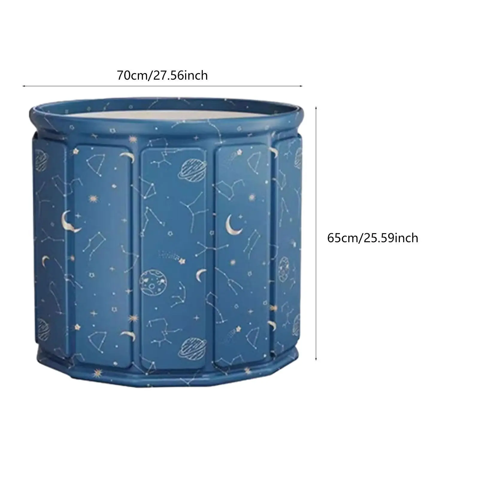 Foldable Bathtub Easy to Use with Drain Hole Bathing Bucket Practical Freestanding for Traveling Bathroom Home Adults Children