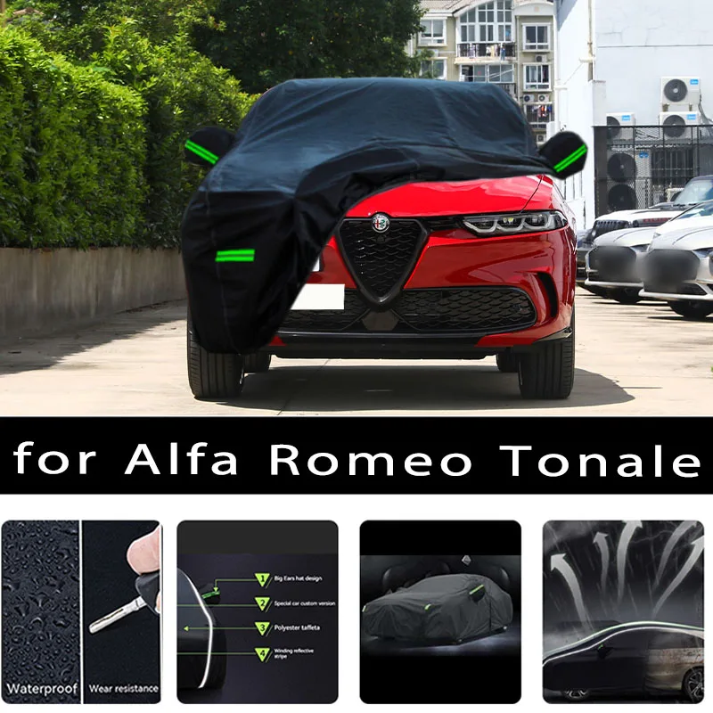 

For Alfa Romeo Tonal Car Covers Outdoor Waterproof Sun Rain Snow Protection UV Auto Cover 190T Car Protective Full Covers
