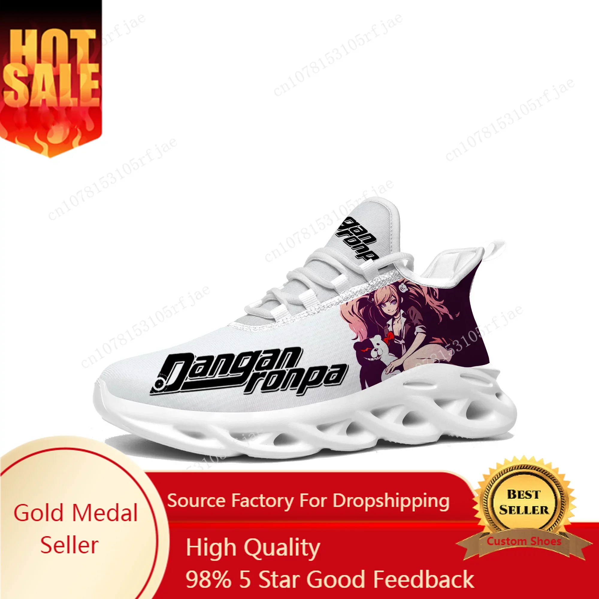 

Cartoon Game Danganronpa Junko Enoshima Sneakers Men Women Teenager Sports Running Shoes High Quality Custom Built Lace Up Shoes