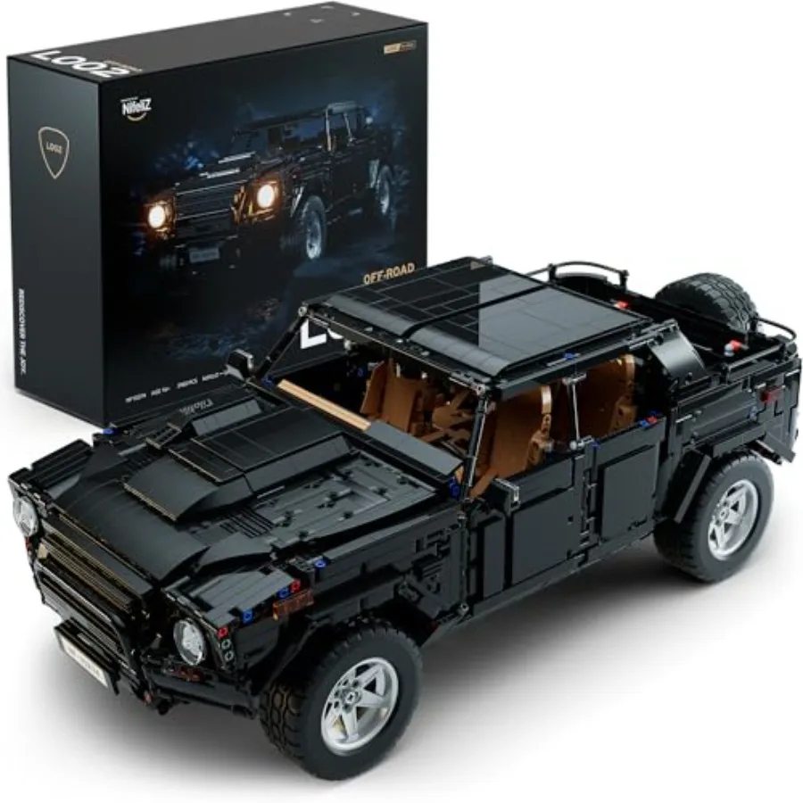

Off-Road Car Building Set for Home or Office Decor: Metal-Alloy Construction Matte Black Finish Authentic Detailing and Display