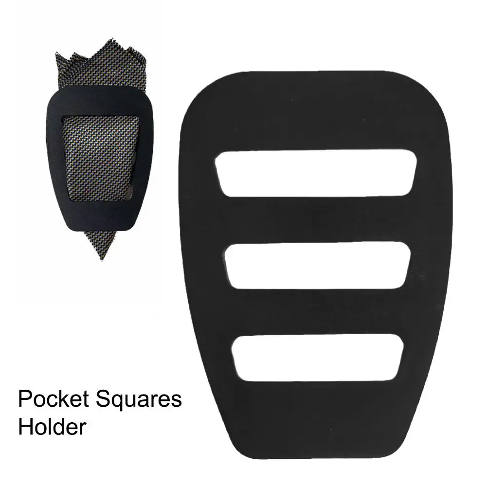 ポケットスクエア正方形ホルダー、固定クリップスカーフ、シルクハンカチ、薄いスーツキーパー、チューブウェアアクセサリー