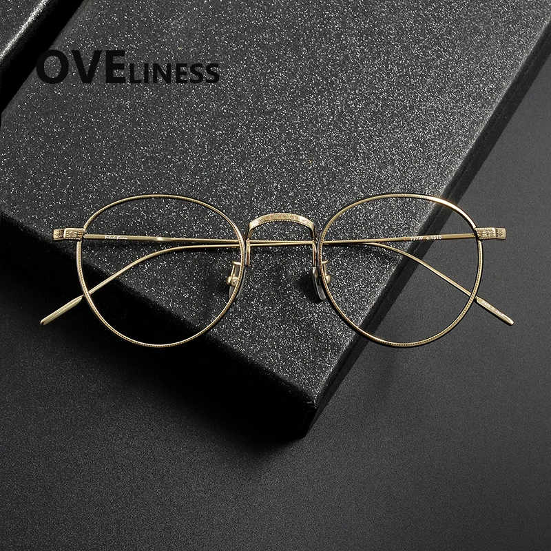 

Pure Titanium Glasses Frame Men Women New Brand Design Retro Round Korean Japanese Ultralight Eyeglasses frames Denmark Eyewear
