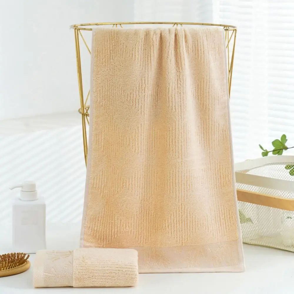 2Pcs Dry Hair Towel 34x74cm Bamboo Fiber Bath Towel Bamboo Pattern Luxury Face Towel Thickened Comfortable Sports Towel Adult