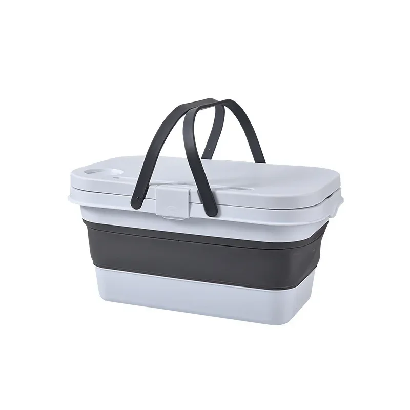 Outdoor Camping Supplies Picnic Basket Foldable Portable Basket Multifunctional Picnic Table Folding Bucket