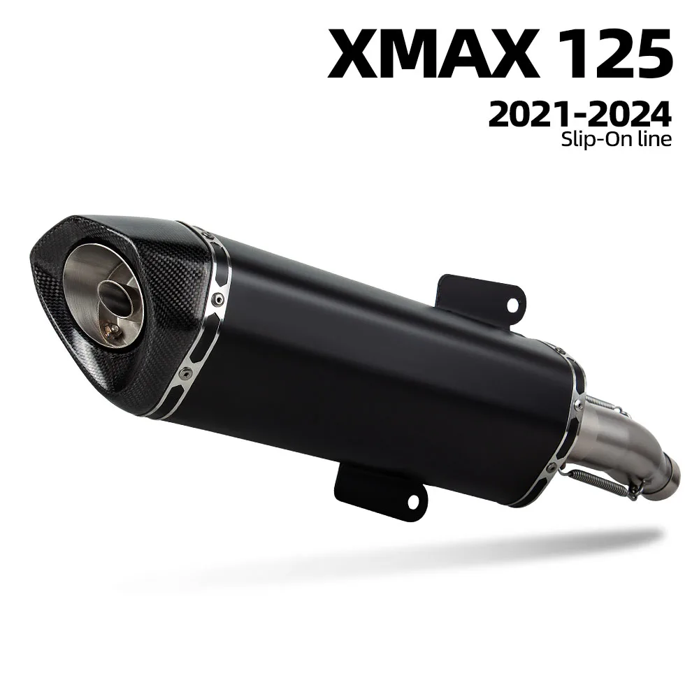 Motorcycle Exhaust Full System Modify Kit For YAMAHA XMAX 125 XMAX125 21-24 Middle Pipe Connect Muffler S-Y125SO6-HRSS