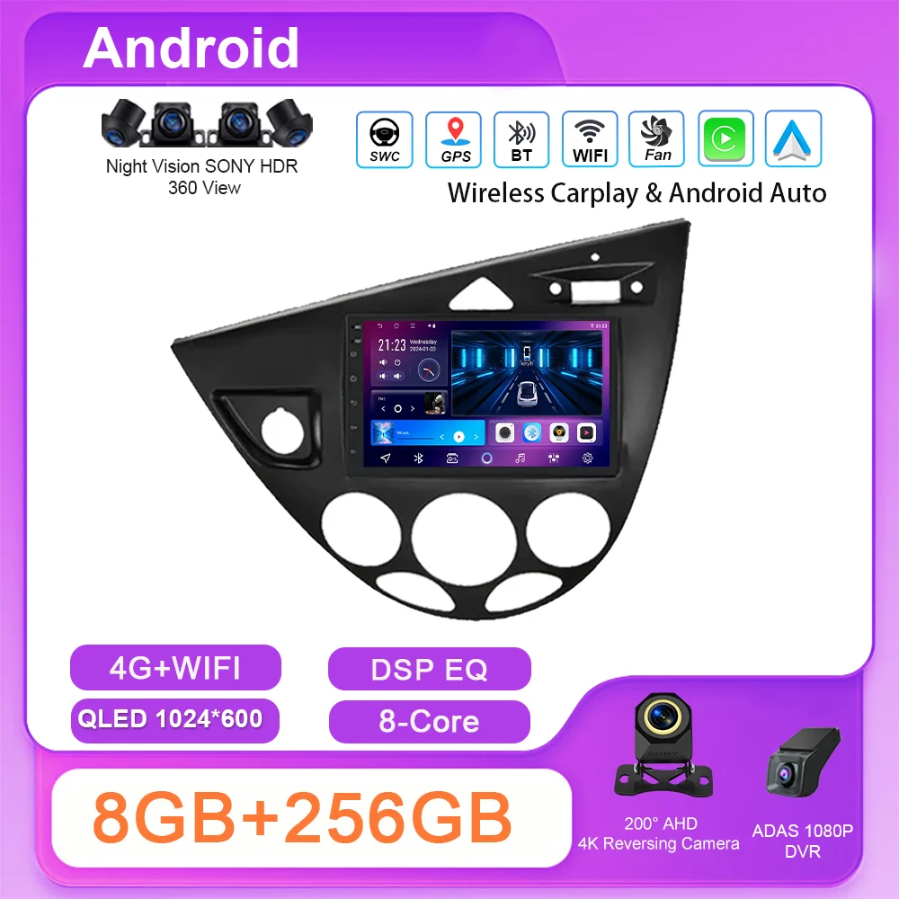 

Car DVD Android For Ford Fiesta 1995 -2001 Focus MK1 1998 -2004 Auto Navigation Player Multimedia Carplay Bluetooth Touch Screen