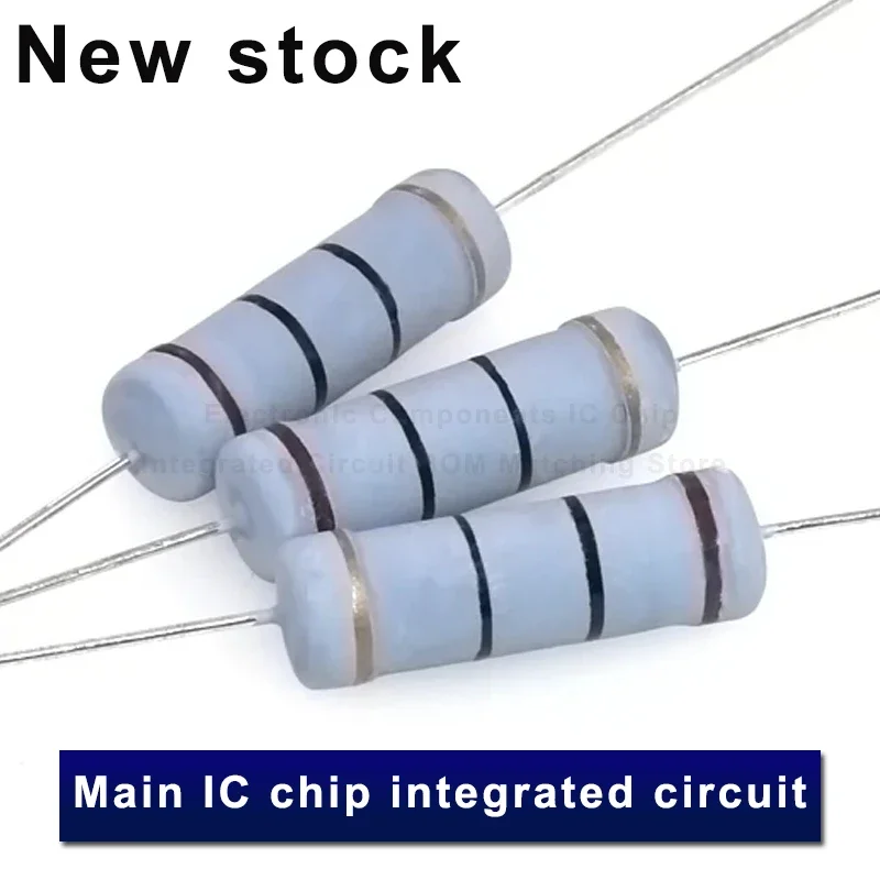 50pcs 5% 5W Carbon Film Resistor 100Ω 220R 330 1K 1.5 2.2K 3.3 4.7 10 22 47 51 68 100K Ohm Color Ring Resistance