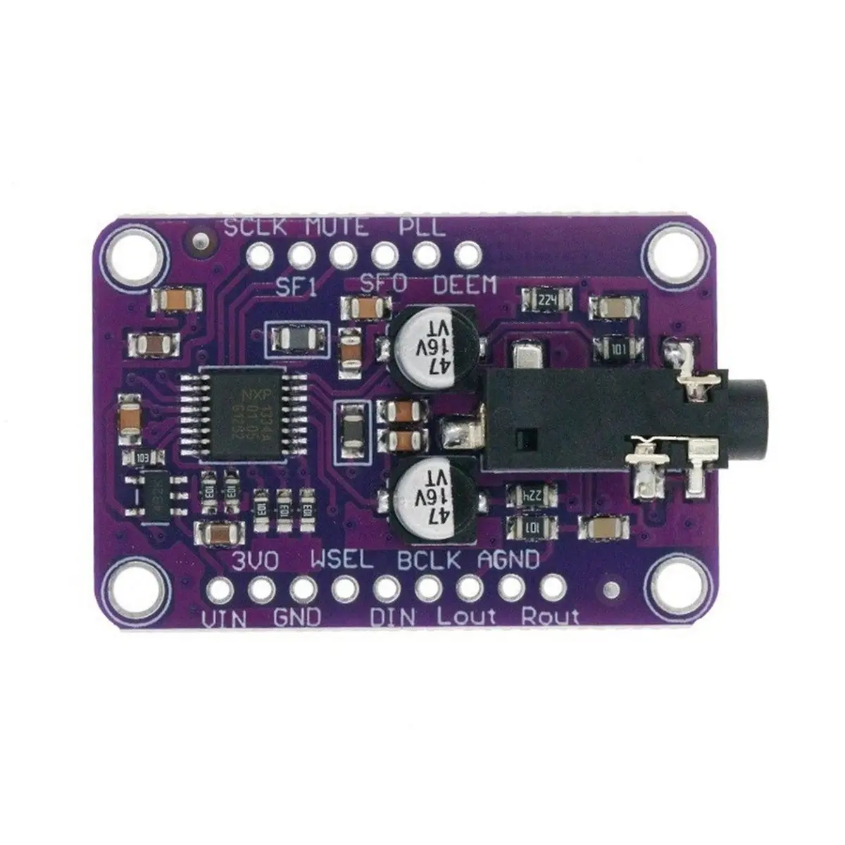 5PCS Module MCU-1334 UDA1334A I2S Audio Stereo Decoder Module Board for 3.3V - 5V