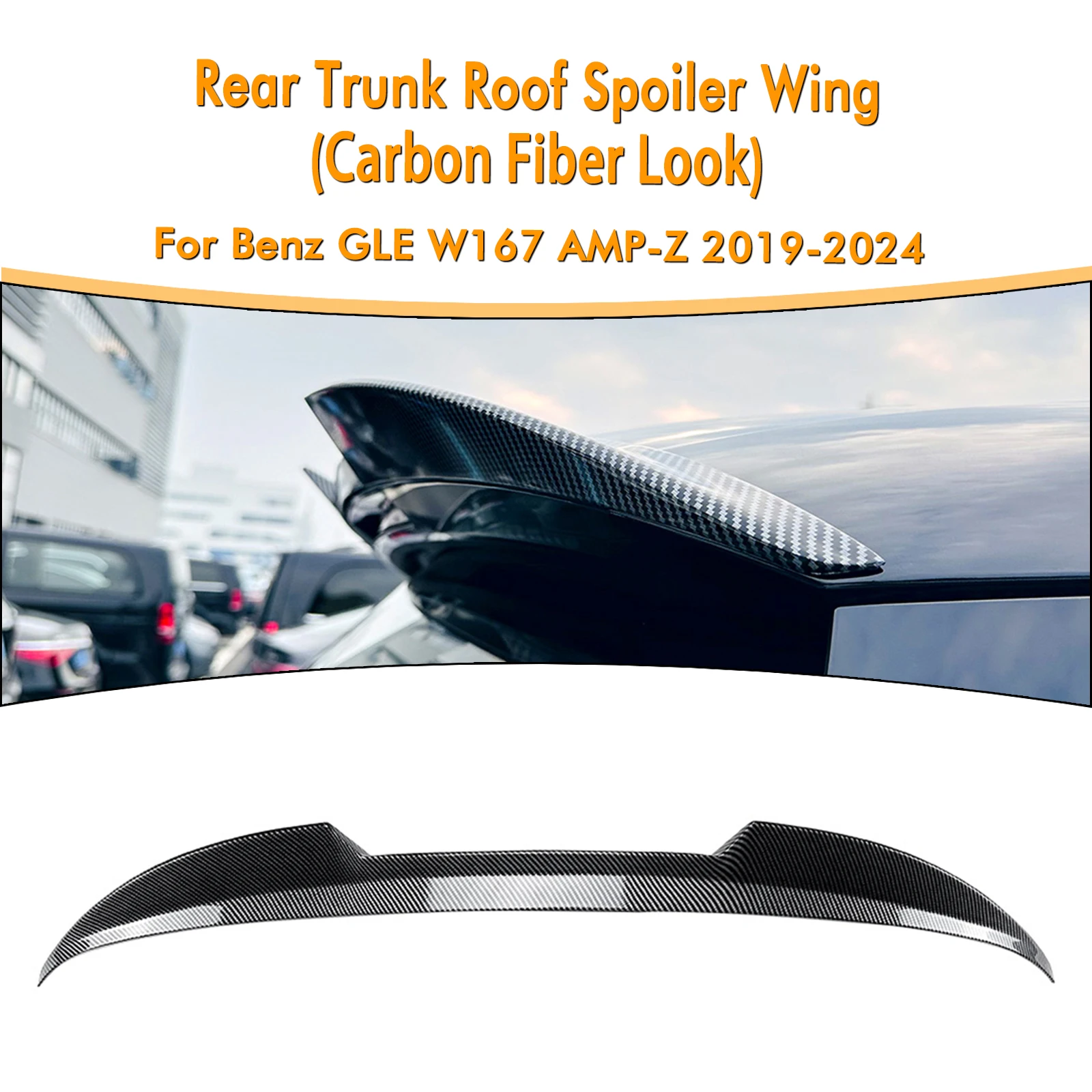 

For Mercedes Benz GLE Class W167 C167 GLE53 GLE350 GLE450 2019-2023 Rear Trunk Roof Spoiler Wing Car Tailgate Upper Splitter Lip