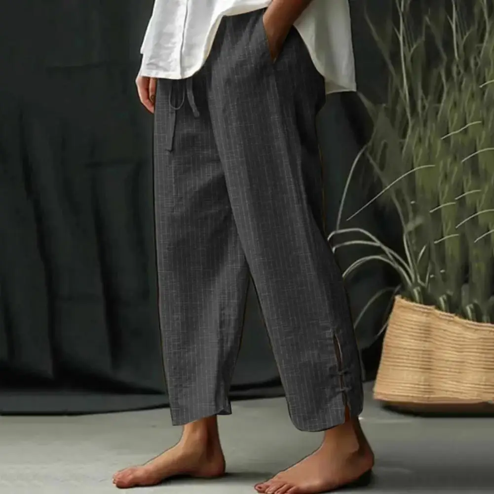 Pantalones de chándal de pierna recta con bolsillos laterales para mujer, pantalones bombachos ancha con bolsillos de pierna, informales, elegantes, para primavera