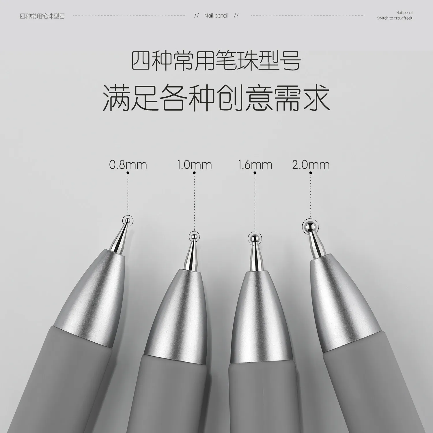 4‑in‑1 Press Type Nail Dotting Pen Rhinestone Picker Polka Dots Flower Drawing Tool Salon DIY Manicure Nail Art Kit