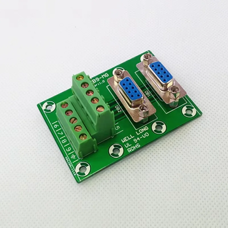 D-SUB DB9 Double Female Header Breakout Board, Terminal Block, Connector.