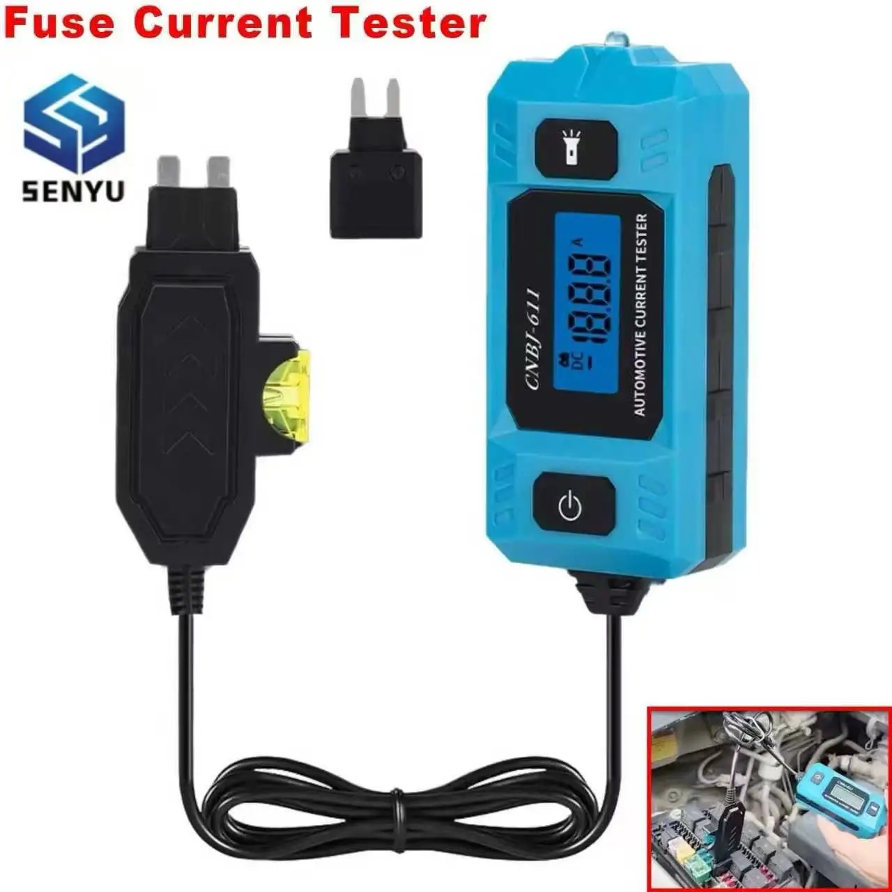 12 فولت سيارة جهاز فحص الدائرة الكهربائية الاختبار الحالي فيوز أداة تشخيصية المدى 0.01 ~ 19.99A إصلاح كاشف الجلفانومتر اكسسوارات السيارات