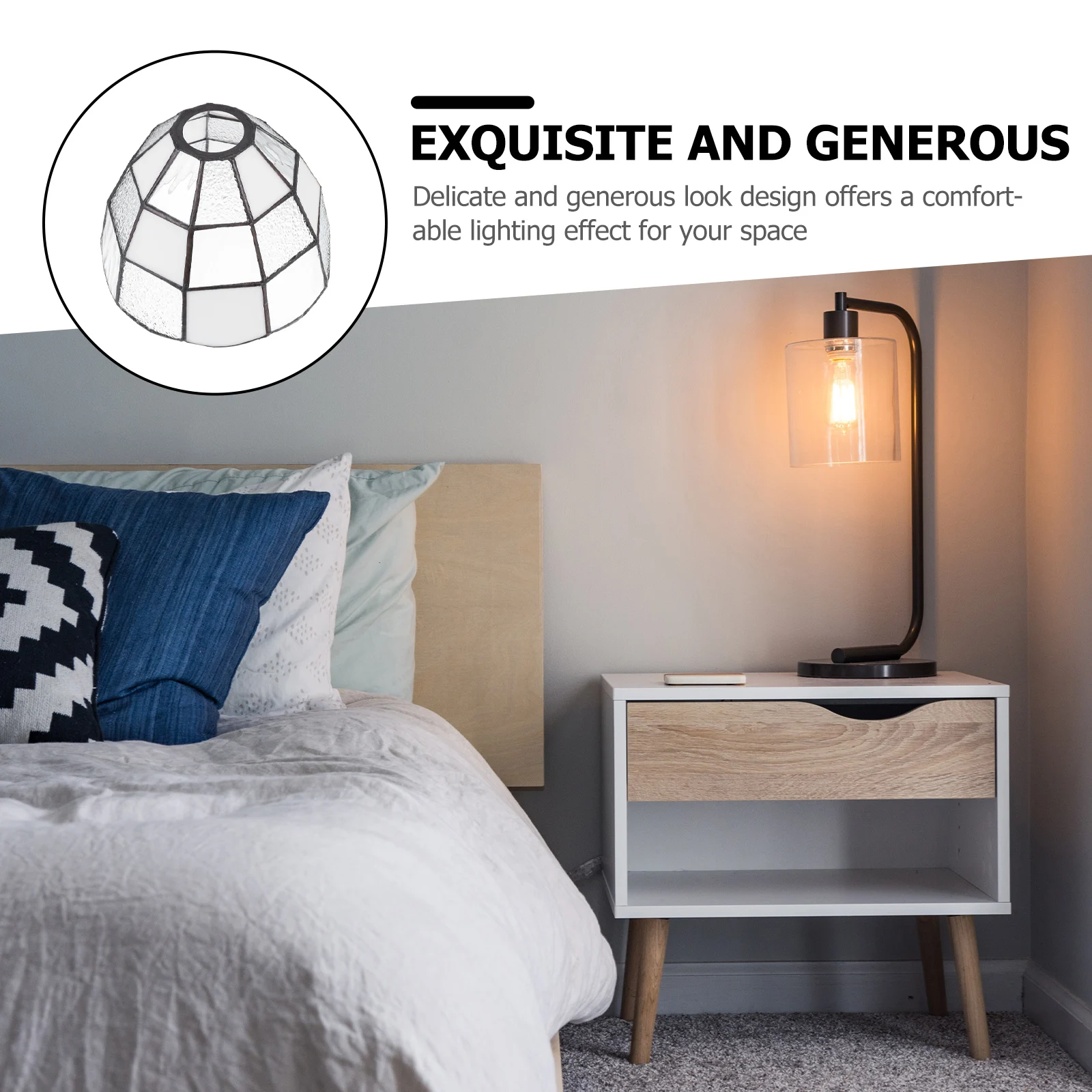 

1Pcs Glass Lamp Cover Delicate Look Non- Easy Installation Bar Droplight Decoration Household Lamp Accessory