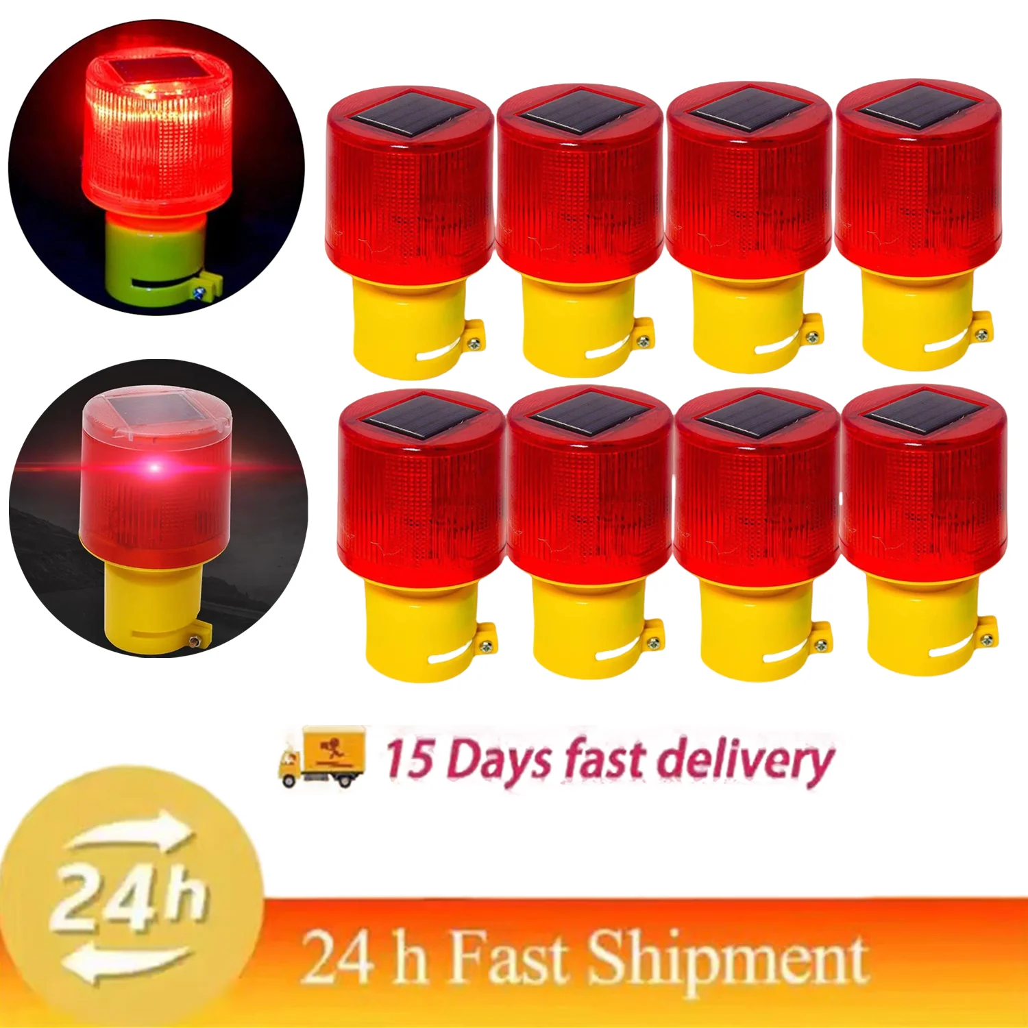 1/8 قطعة ستروب إشارة تحذير ضوء الشمس أضواء وامضة للسياج البناء سقف إنذار الأمن مصباح وامض