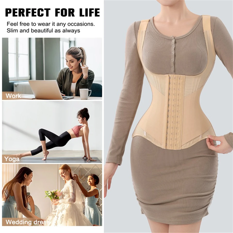Becirzet Damen-Gürtel Taillentrainer Körperformer Bauchkontrolle Ärmelloses Tanktop Shapewear Damen-Modelliergurt Unterwäsche – Detail 6