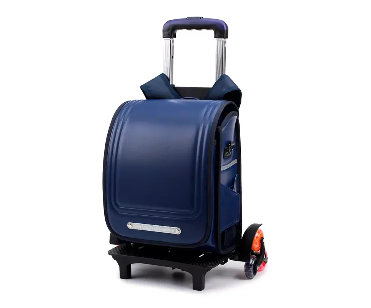 Japan Randoseru School Wheeled Backpack Japanese Orthopedic School Trolley Bags for girls School Bag PU leather Trolley Backpack
