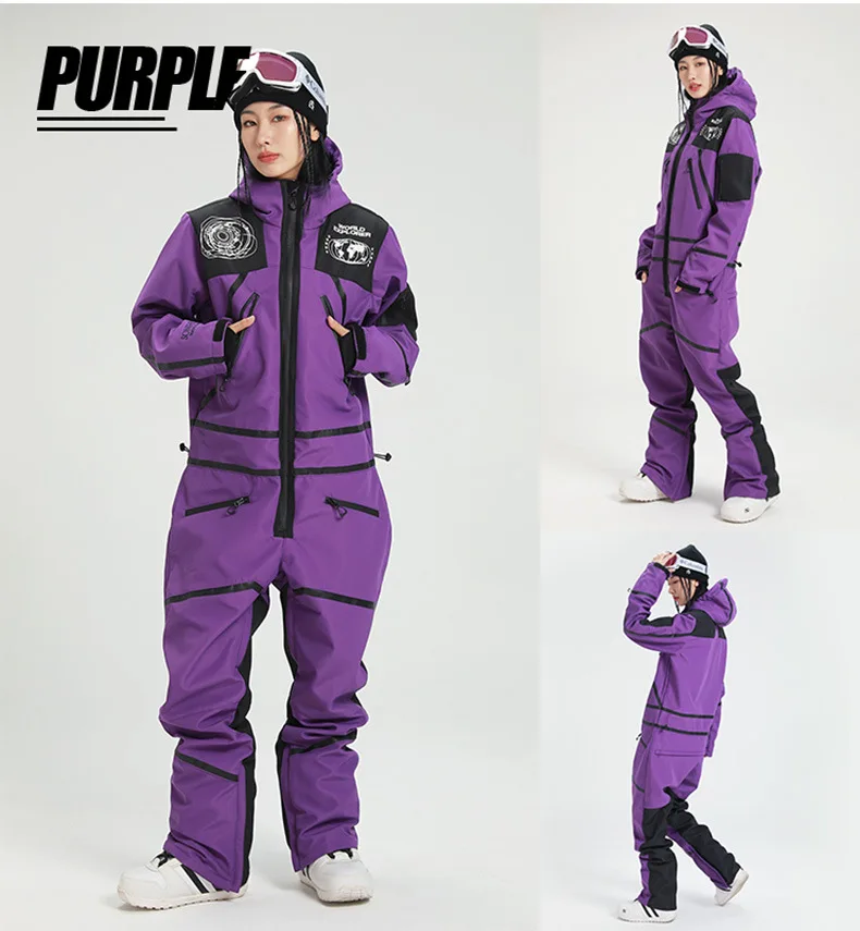 LTVT One-piece Snowboarding Jumpsuits Outdoor Sports Skiing Sets Ski Suit New Winter for Women Windproof Waterproof Breathable