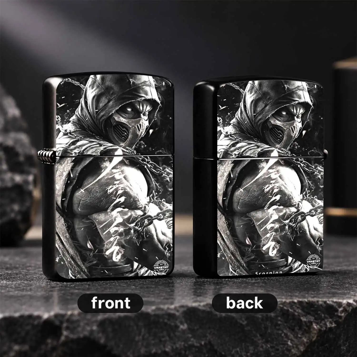 Classic Character Scorpion Themed  Windproof Retro Worn Texture Collectible Igniter Creative Gift For Boyfriend Anime Peripheral Personalized Portable Daily Use Present For All Scenarios A Fun And Humorous Lighter