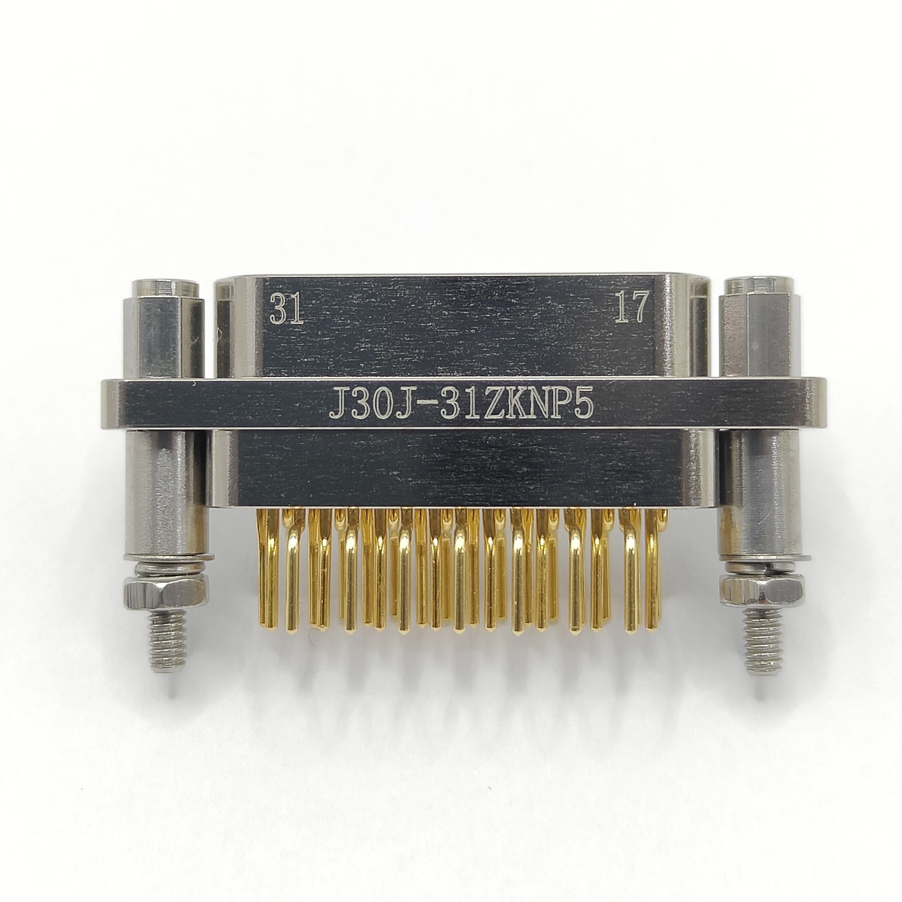 J30J-31ZKN Micro-D Female Connector with 4 Row Curved Pins 31 Cores 90-Degree PCB D-Sub Connectors for Automotive Electronics