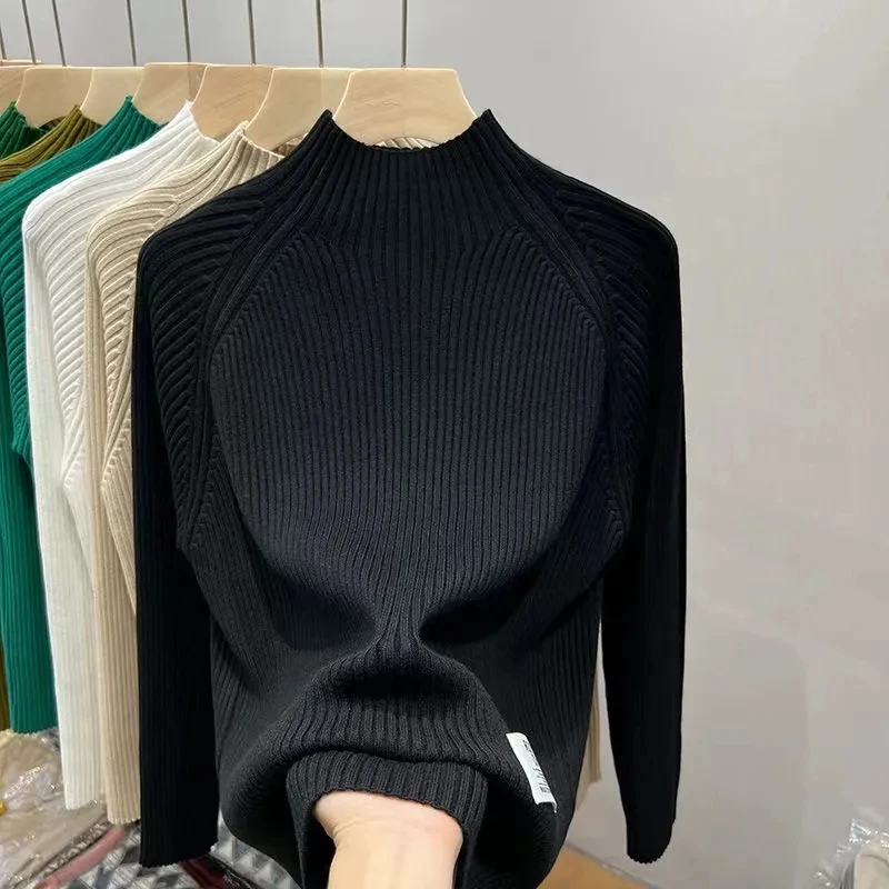

2023 Winter Women's Cashmere Basic Sweater Pullover Turtleneck Casual Fashion Pure Color high-end Warmth Comfort Sweater Female