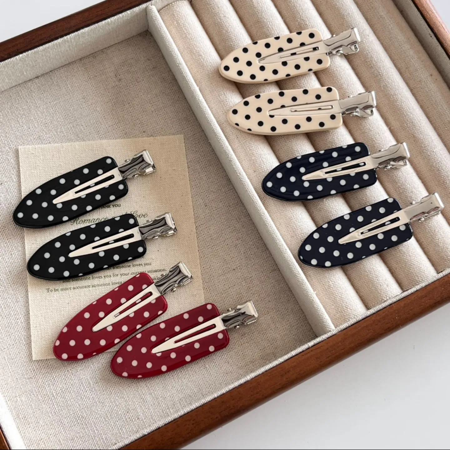 Vintage Polka Dot Acrylic Hair Clips Minimalist Secure Hold Suitable for Daily Wear Party Outfits Hair Styling Accessories