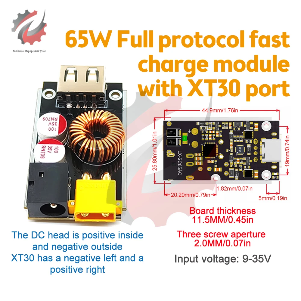 DC 9V-35V 65W do USB typu C QC4.0 PD2.0/3.0/PPS Szybkie ładowanie Step-Down Moduł zasilania Duża moc dla telefonu komórkowego